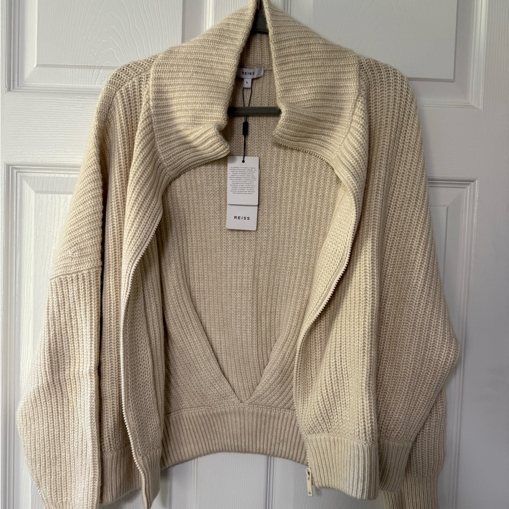 REISS Peyton Chunky Zip Sweater